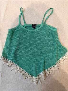 Rue21 Mint Crochet-Trim Spaghetti Strap Tank